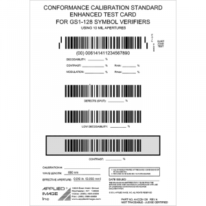 GS! 128 symbol verifier calibration test card barcode
